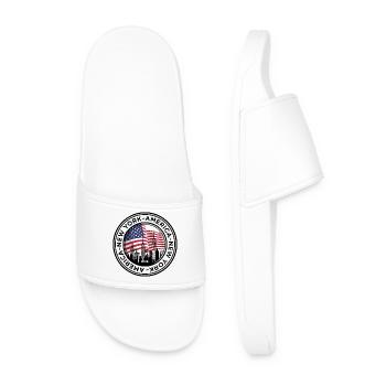 Ligne d’horizon américaine avec étreinte de drapeau - Claquettes Homme - blanc - Devant
