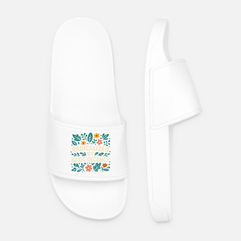 Radicalized by basic decency - Men’s Pool Sliders - white