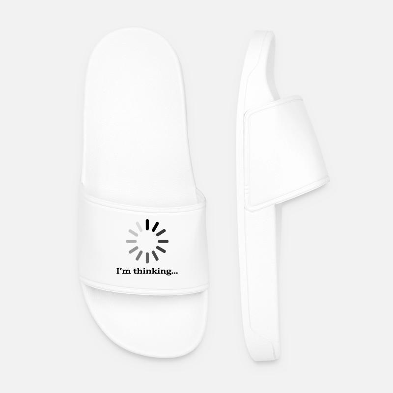 Abstraktes geometrisches Mandala-Muster - Männer Badelatschen - Weiß