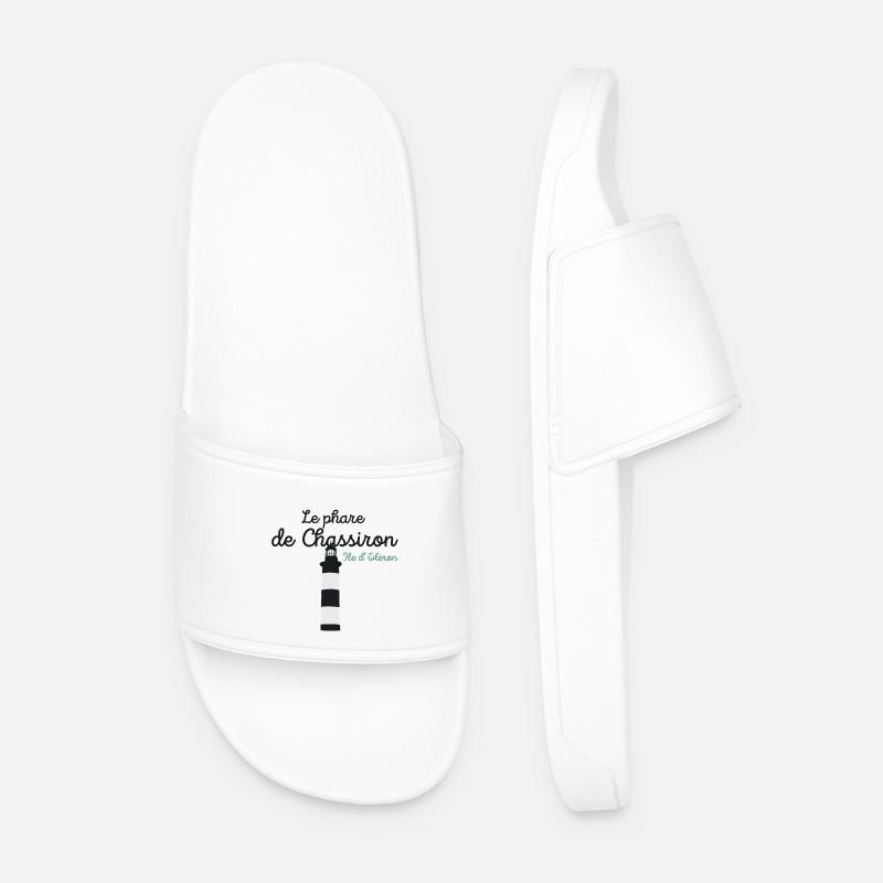 Ile d'Oléron, Chassiron lighthouse - Men’s Pool Sliders - white