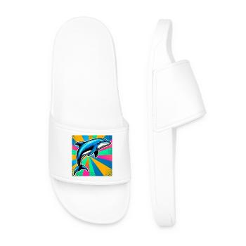 dolphin - Men’s Pool Sliders - white - Front