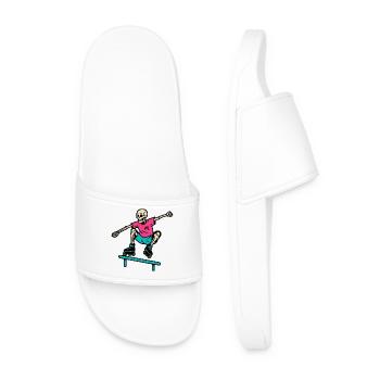 Le squelette néon grince sur les patins à roues alignées - Claquettes Homme - blanc - Devant