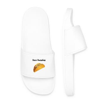 Minimalistische Taco-Illustration - Männer Badelatschen - Weiß - Vorne