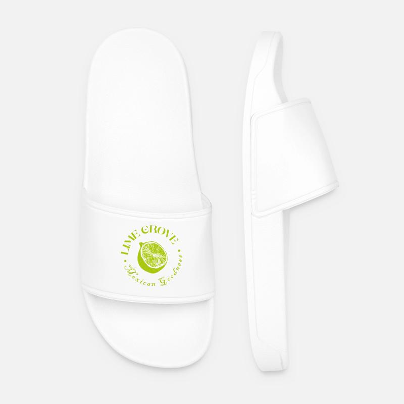 Limette und Zitrone Botanisches Design - Männer Badelatschen - Weiß