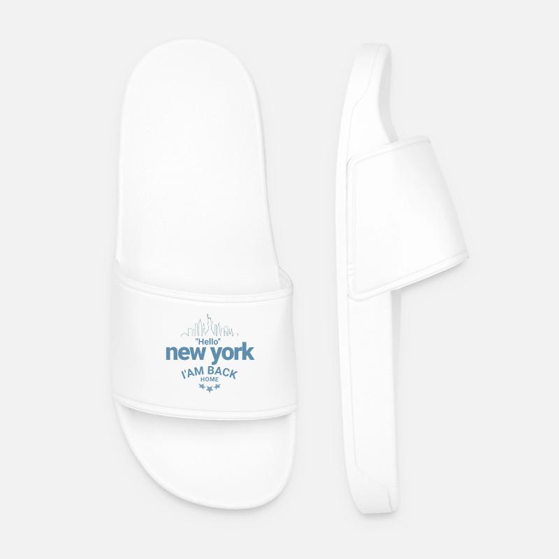 New York Back Home Design - Männer Badelatschen - Weiß