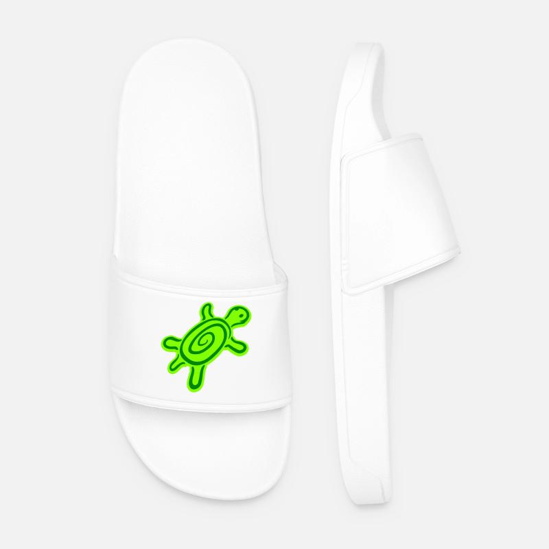 turtle spiral turtle shell pattern cute - Men’s Pool Sliders - white
