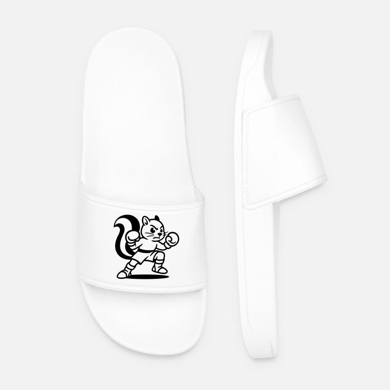 Boxer Squirrel - Men’s Pool Sliders - white