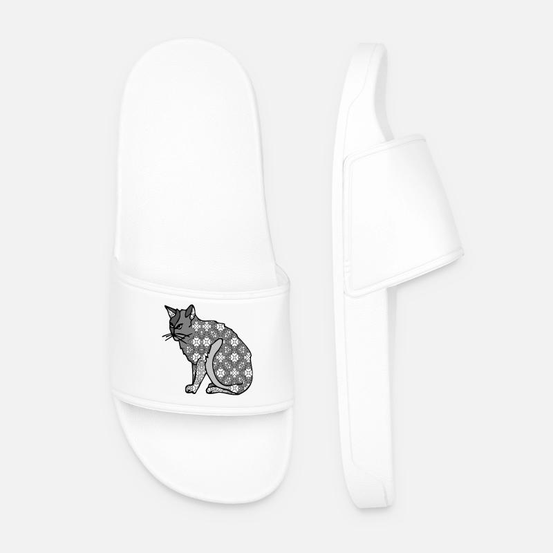 Katze - Männer Badelatschen - Weiß