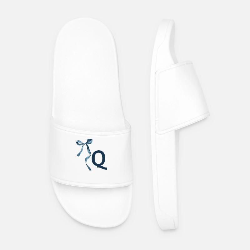 Monogram q Geschenkidee - Männer Badelatschen - Weiß