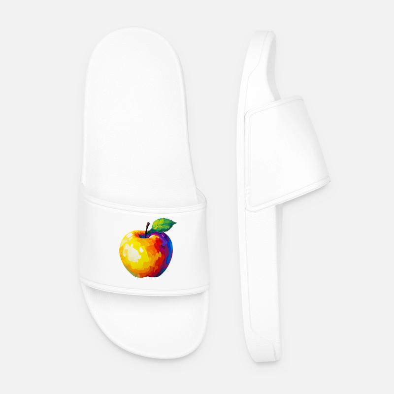 Farbenfroher Pixelapfel - Männer Badelatschen - Weiß