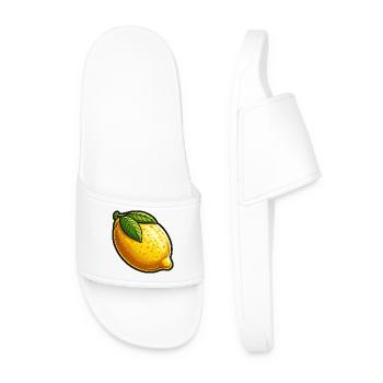 Lemon Natural Illustration - Men’s Pool Sliders - white - Front