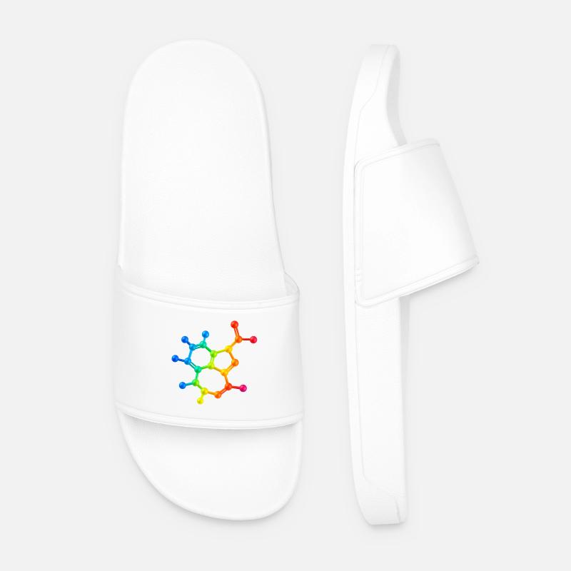 Trippy acid has visual effect - Men’s Pool Sliders - white