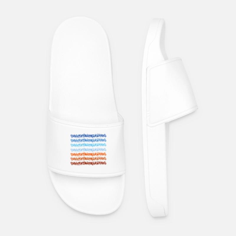 Abstract gradient lines design - Men’s Pool Sliders - white