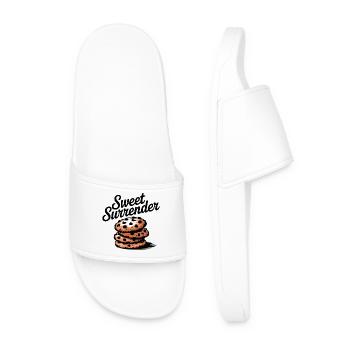 Sweet Surrender Cookies Candy Dessert - Men’s Pool Sliders - white - Front