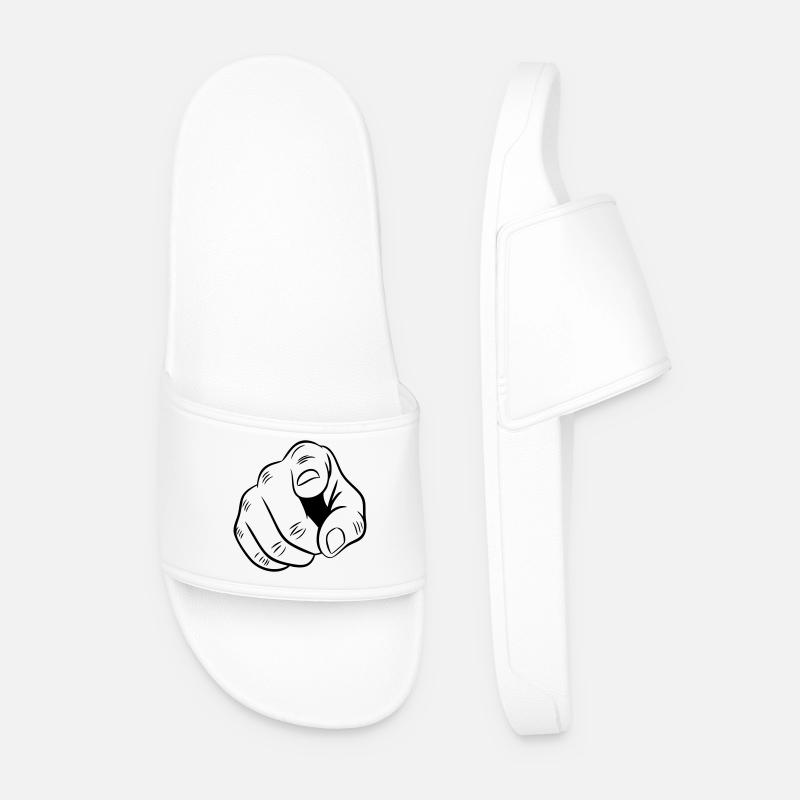 Illustration der zeigenden Hand - Männer Badelatschen - Weiß