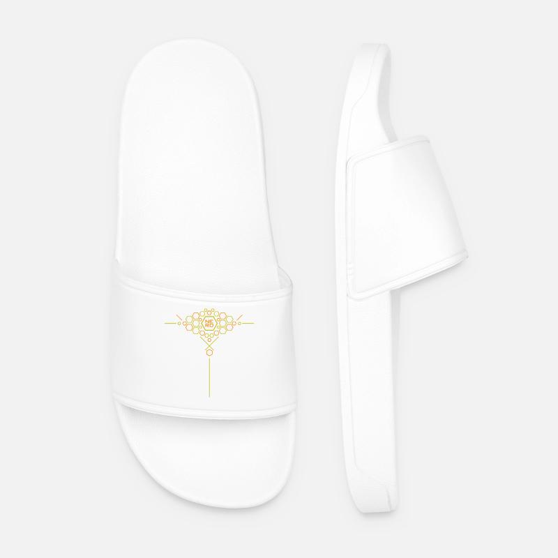 Nerd Hex Pattern Gradient - Men’s Pool Sliders - white