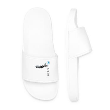 C-130 Transport Aircraft - Men’s Pool Sliders - white - Front