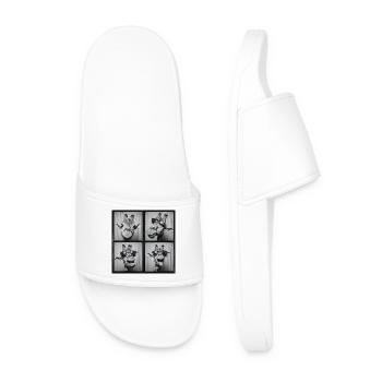 Lunettes de soleil girafe drôle Photo Booth - Claquettes Homme - blanc - Devant