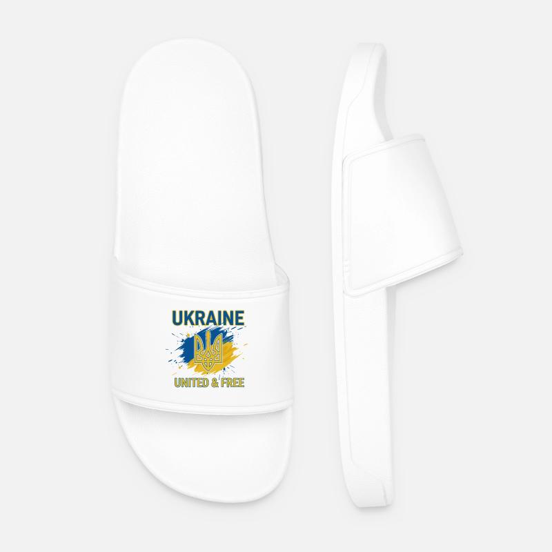 Ukraine Unity and Freedom - Men’s Pool Sliders - white