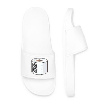 ANNÉE 2026 Papier toilette - Claquettes Homme - blanc - Devant