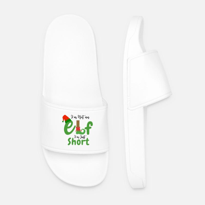 I'm Not an elf i'm just short - Men’s Pool Sliders - white