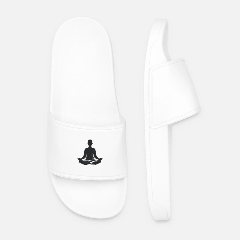 Meditation - Cooles Silhouetten-Logo - Männer Badelatschen - Weiß