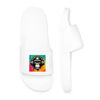 Chimpanzee Monkey - Men’s Pool Sliders - white - Front