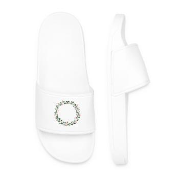 Couronne rouge vert - Personnalisable - Claquettes Homme - blanc - Devant