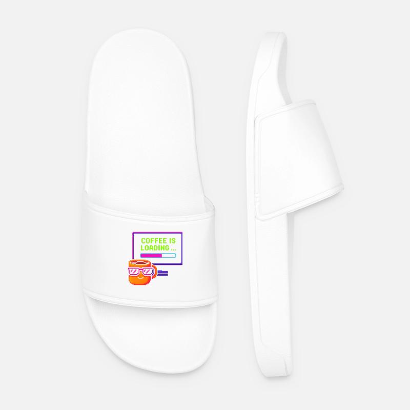 Coffee is loading - Men’s Pool Sliders - white