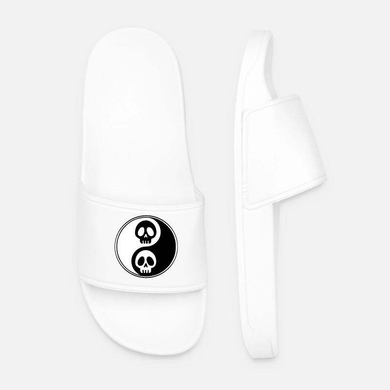 Yin- und Yang-Schädel - Männer Badelatschen - Weiß