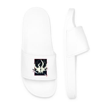 Horned Skull – Red Accent Edition - Men’s Pool Sliders - white - Front