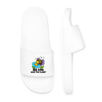 Bee saves the planet - Men’s Pool Sliders - white - Front