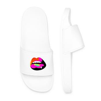 Regenbogen Lippe Pop Art - Männer Badelatschen - Weiß - Vorne