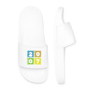 18. Geburtstag Farbige Patches since 12/2007 - Men’s Pool Sliders - white - Front