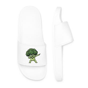 Sweet Brocoli Dab Cartoon Légumes Vegan - Claquettes Homme - blanc - Devant