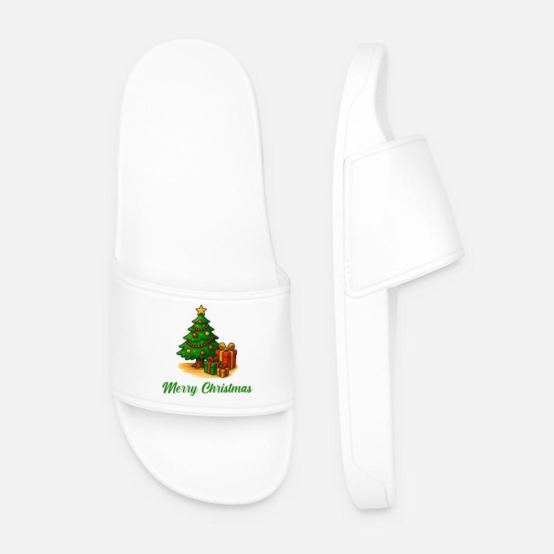 Weihnachtsbaum Geschenke - Männer Badelatschen - Weiß