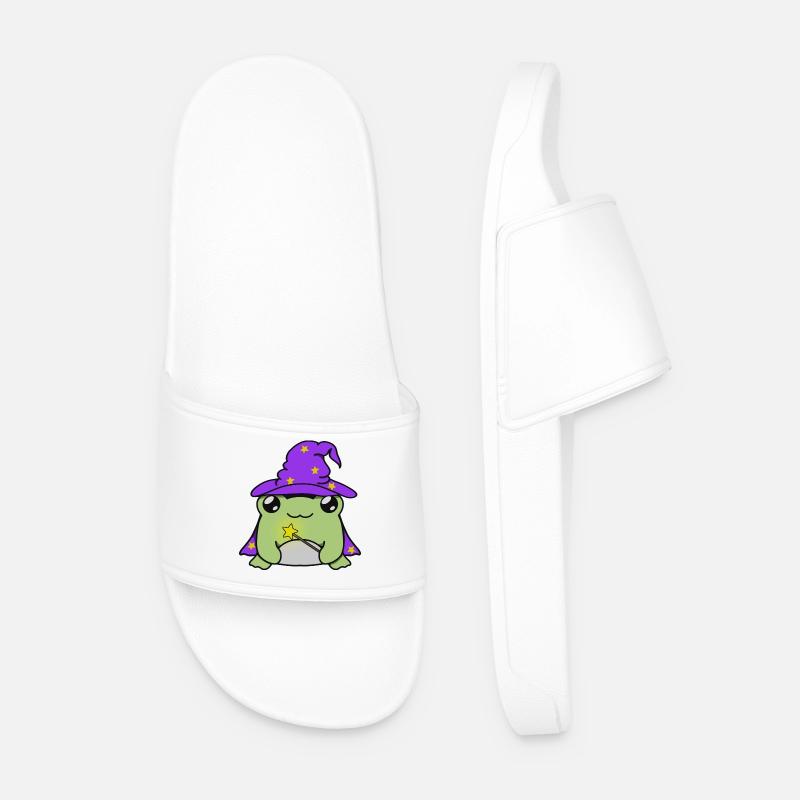 Wizard frog with hat - Männer Badelatschen - Weiß