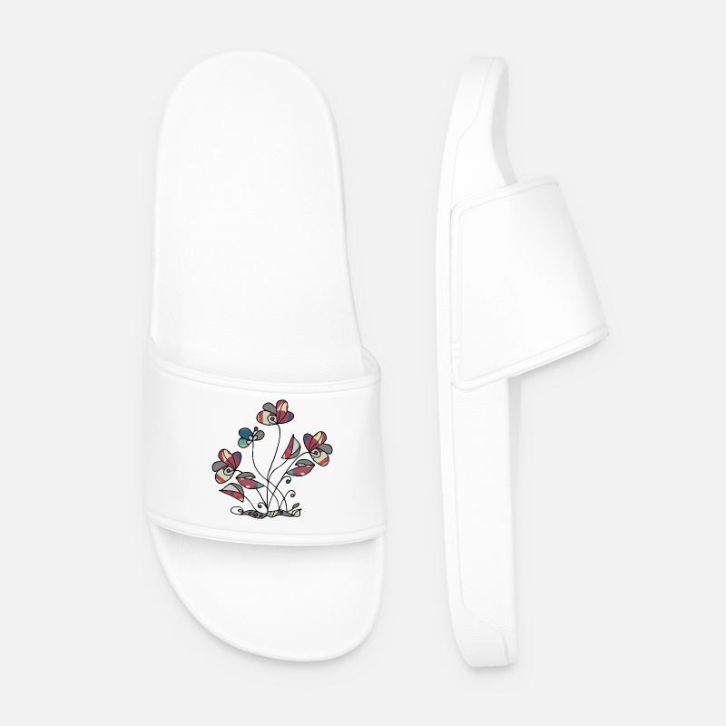 Blumen - Männer Badelatschen - Weiß