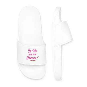 LIFE IS A GIFT (poisoned) - Men’s Pool Sliders - white - Front