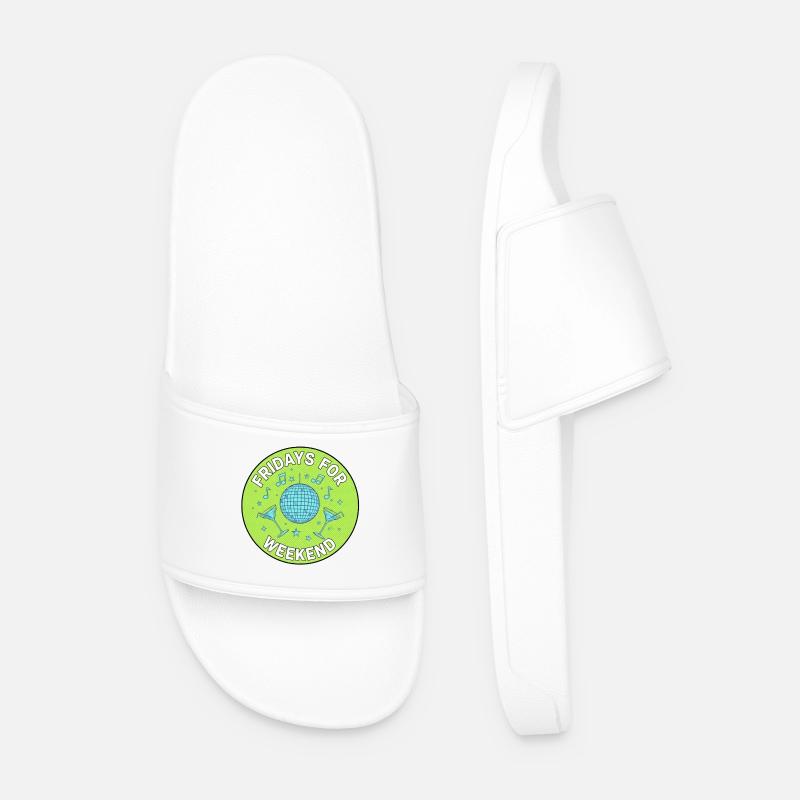 Fridays for Weekend Disco - Men’s Pool Sliders - white