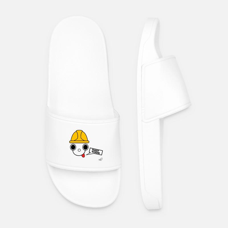 Koppie with construction worker's helmet - Men’s Pool Sliders - white