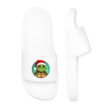 Tortue du Père Noël - Claquettes Homme - blanc - Devant