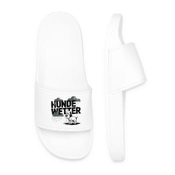 Dog Weather Silhouette - Men’s Pool Sliders - white - Front