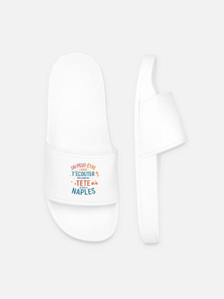 J'ai peut-être l'air d'écouter Naples - Claquettes Homme - blanc