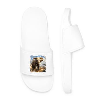 Éléphant africain en lumière - Claquettes Homme - blanc - Devant