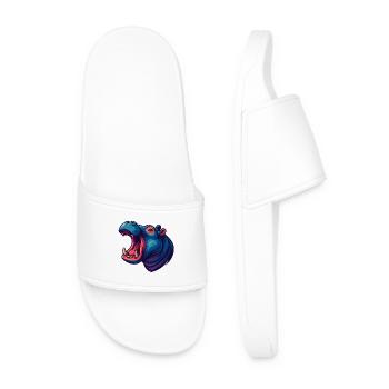 Hippopotame néon avec le museau ouvert - Claquettes Homme - blanc - Devant