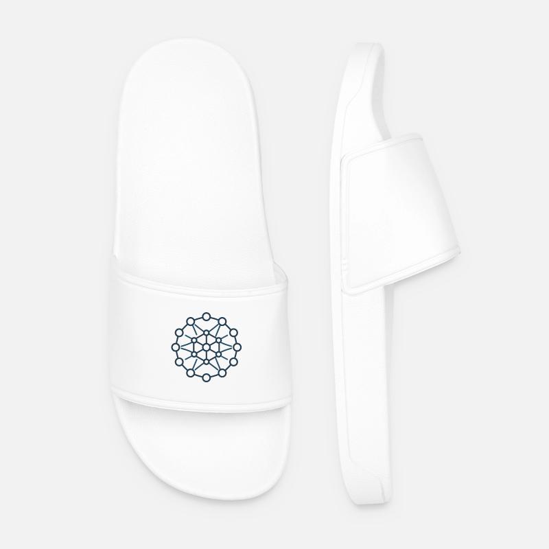 Network Nodal Star Pattern - Men’s Pool Sliders - white