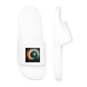 Le monde de la Terre dans un tourbillon de couleurs - Claquettes Homme - blanc - Devant