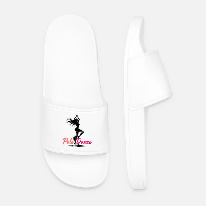 Pole Dance Pole Dancer Aesthetic Gift - Men’s Pool Sliders - white