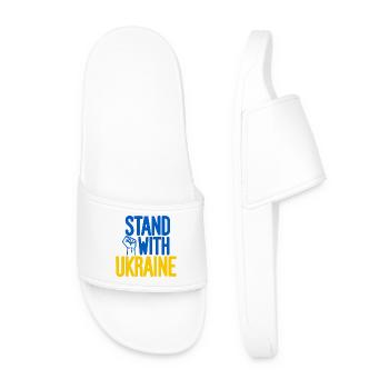 Stand With Ukraine Solidarity - Men’s Pool Sliders - white - Front